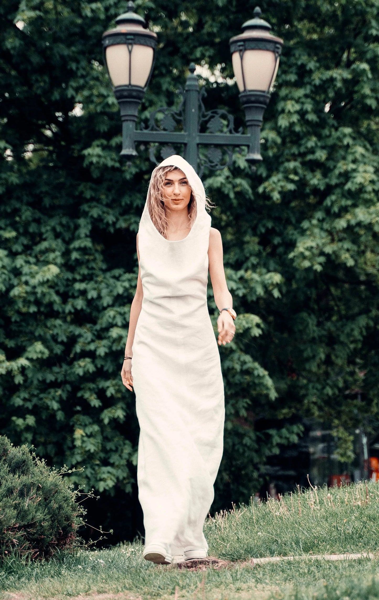 Long White Linen Dress