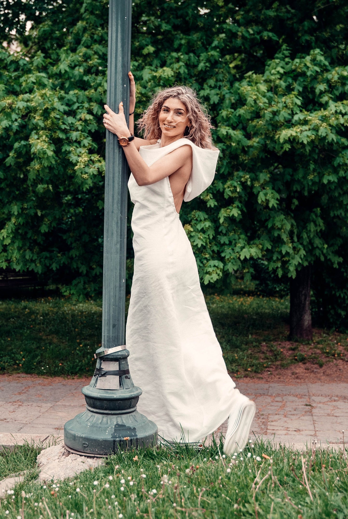 Long White Linen Dress