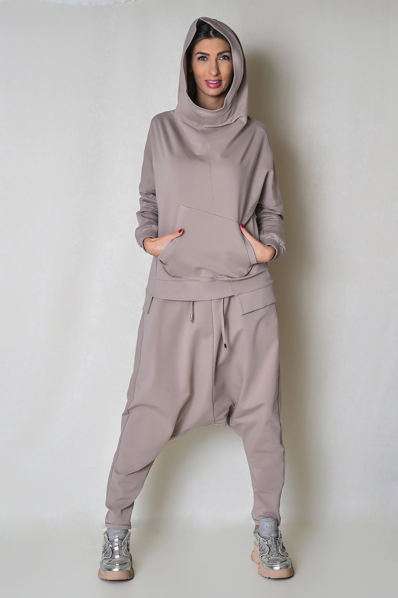 Dark Beige Soft Women Hoodie with Kangaroo Pocket