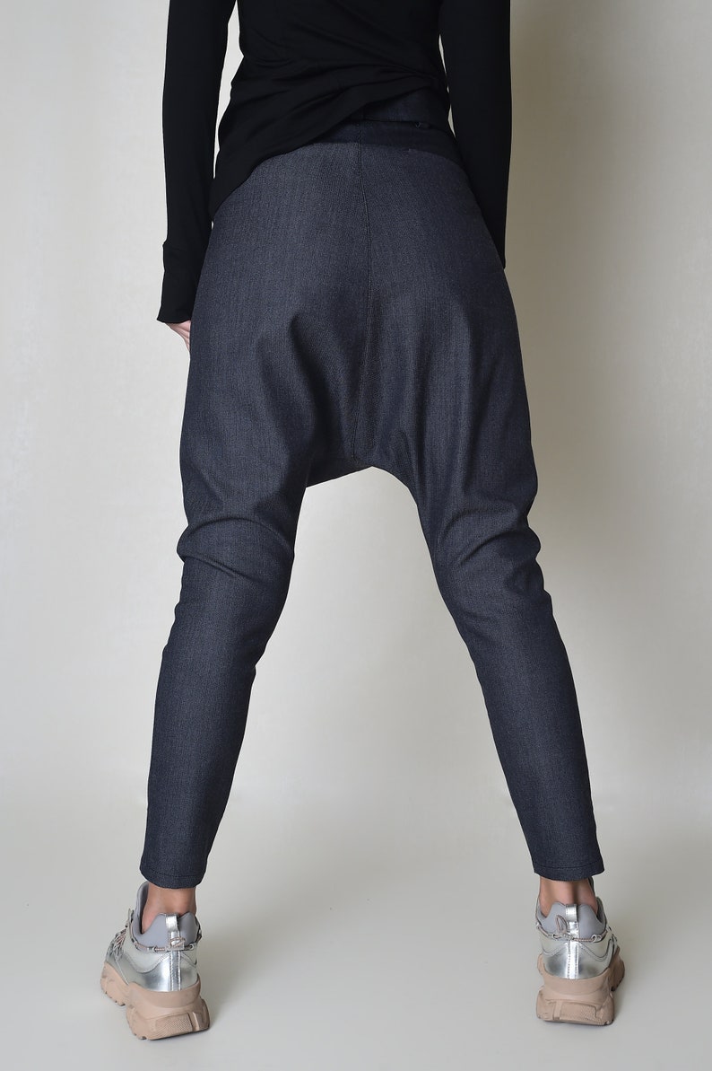 Grey Women Drop-Crotch Pants