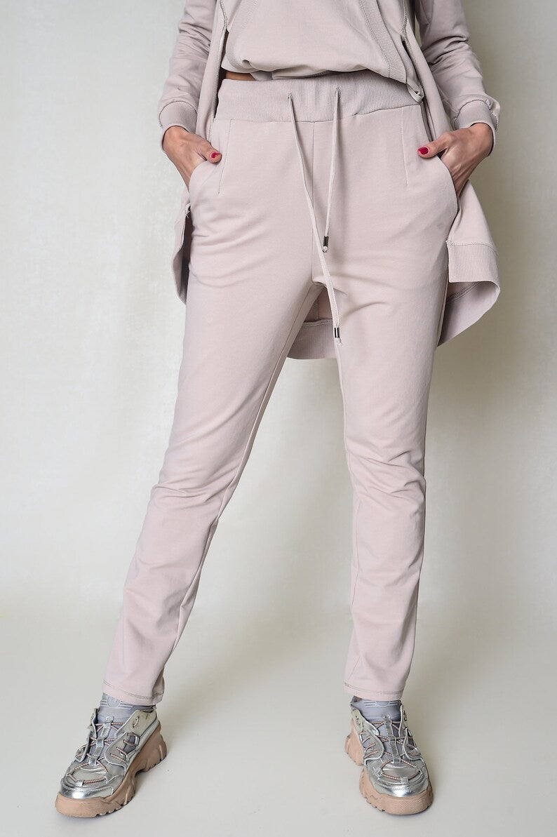 Light Beige Women Sweatpants