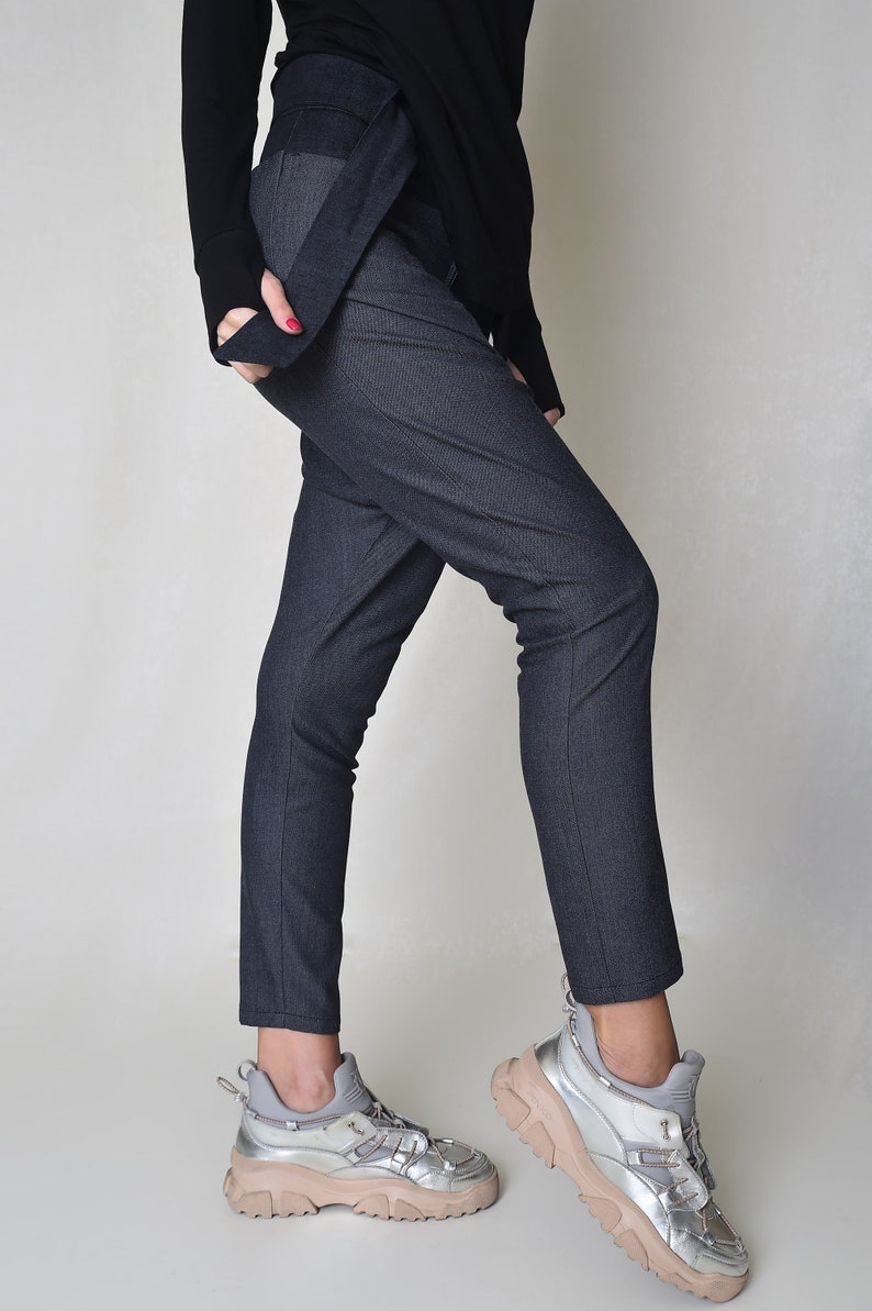 Grey Women Drop-Crotch Pants