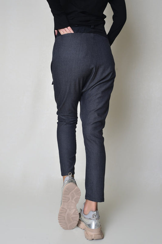 Grey Women Drop-Crotch Pants