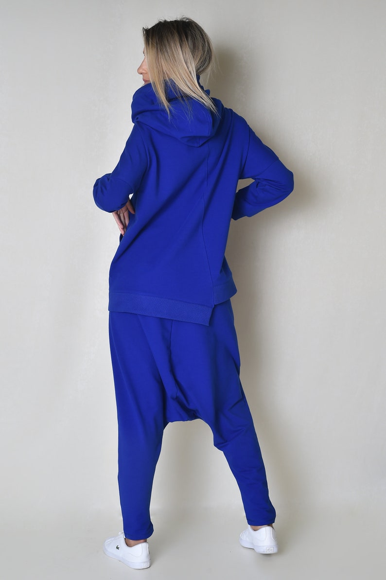 Blue Women Hoodie with Kangaroo Pocket